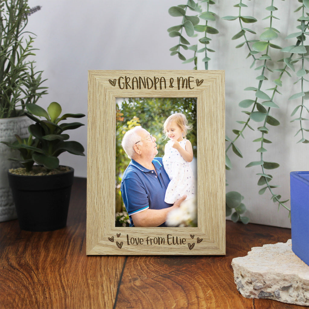 Personalised 'Grandad & Me' Wooden Photo Frame