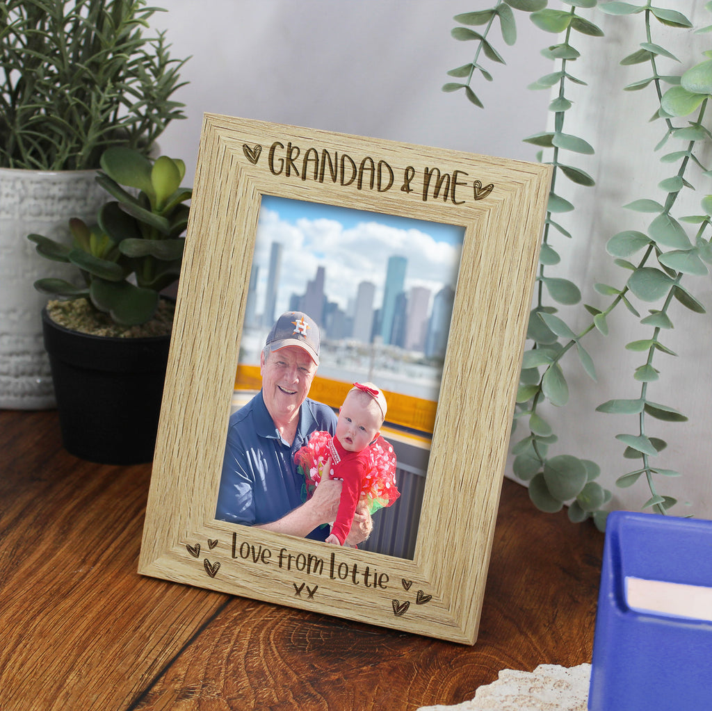 Personalised 'Grandad & Me' Wooden Photo Frame