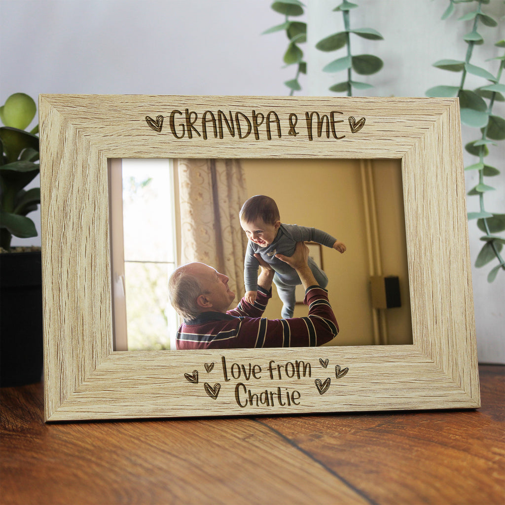 Personalised 'Grandad & Me' Wooden Photo Frame