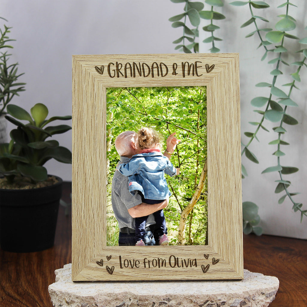 Personalised 'Grandad & Me' Wooden Photo Frame