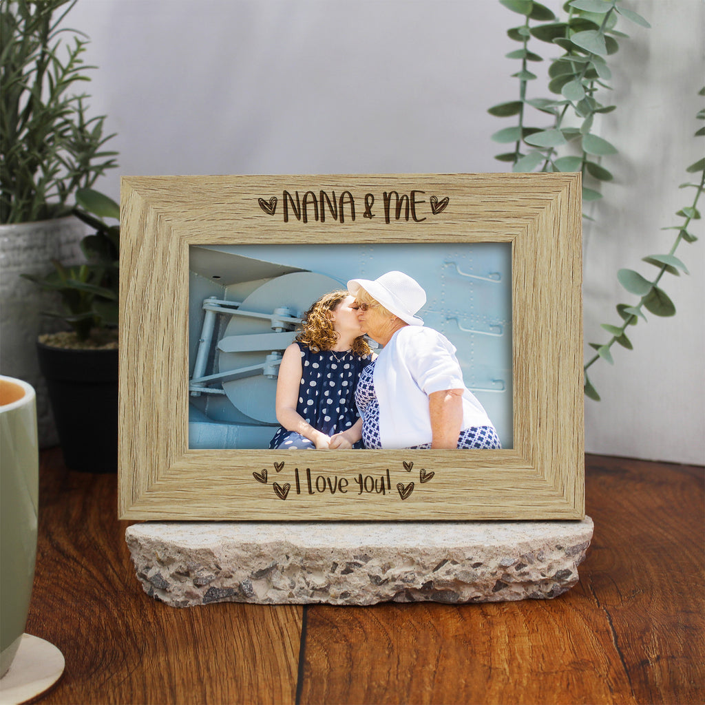 Personalised 'Grandma & Me' Wooden Photo Frame