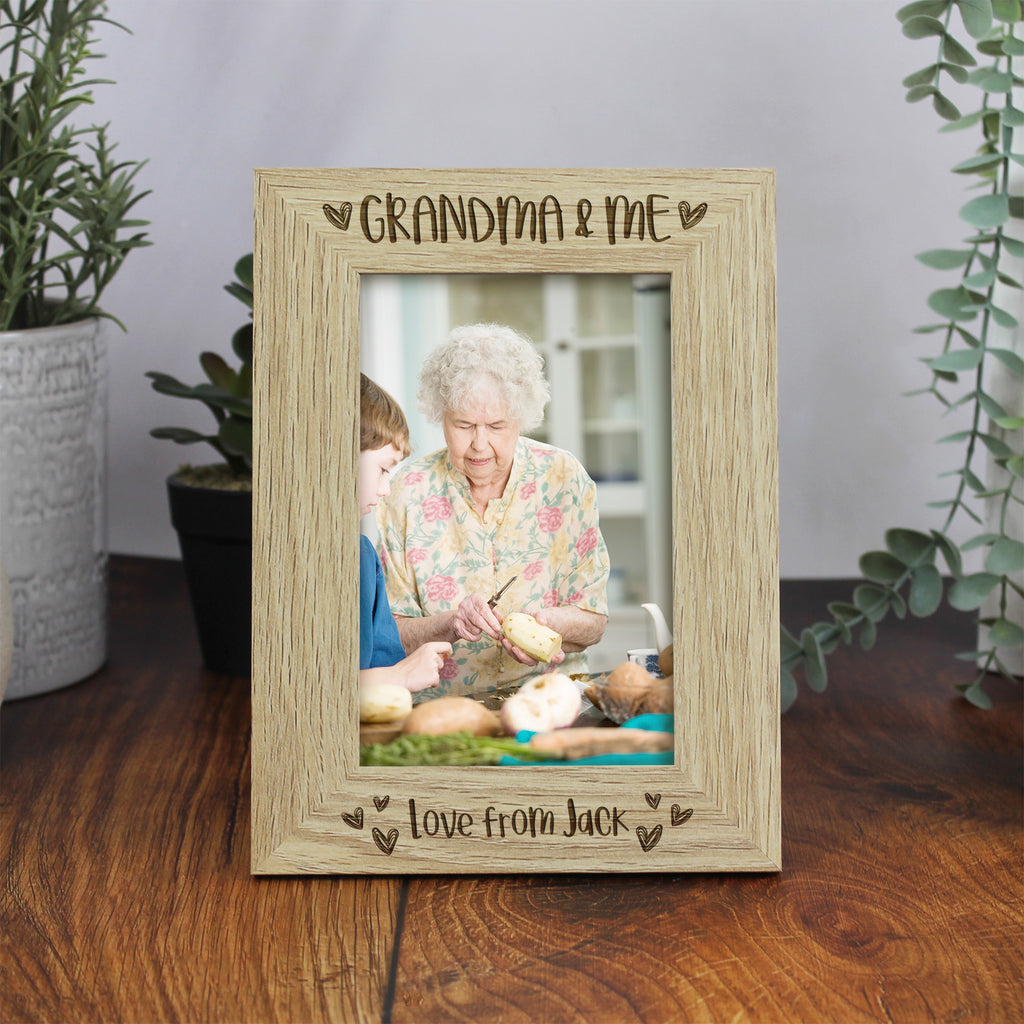 Personalised 'Grandma & Me' Wooden Photo Frame