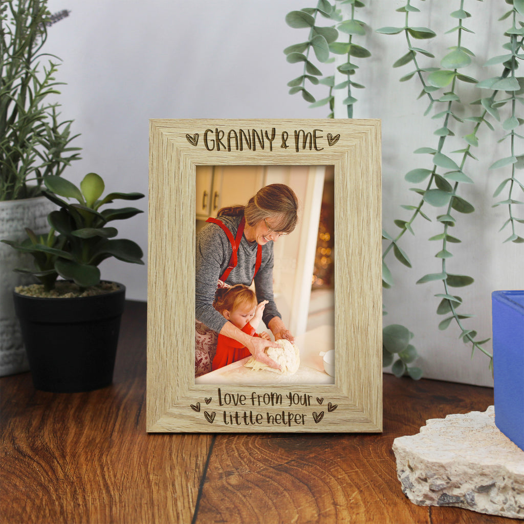 Personalised 'Grandma & Me' Wooden Photo Frame