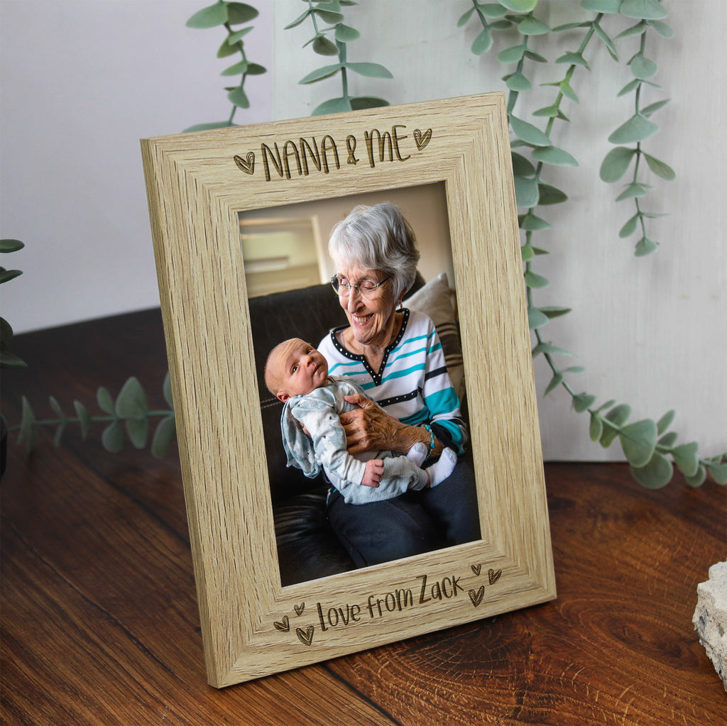 Personalised 'Grandma & Me' Wooden Photo Frame