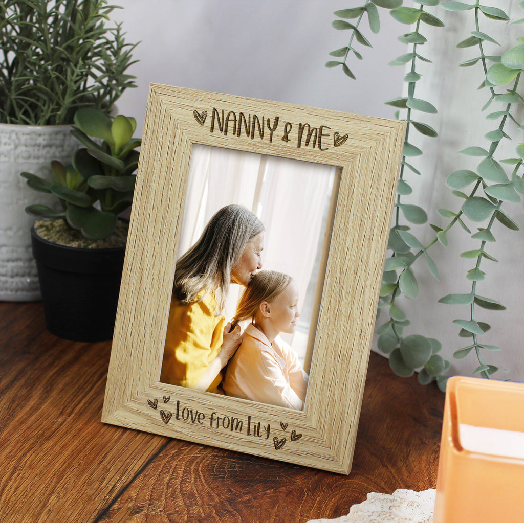 Personalised 'Grandma & Me' Wooden Photo Frame