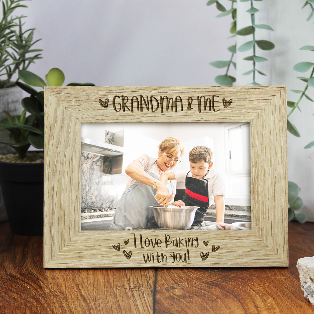 Personalised 'Grandma & Me' Wooden Photo Frame