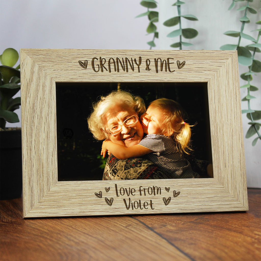 Personalised 'Grandma & Me' Wooden Photo Frame