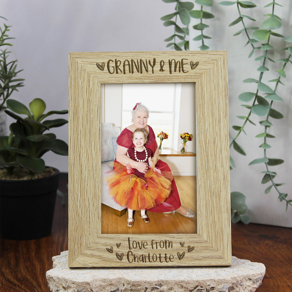 Personalised 'Grandma & Me' Wooden Photo Frame