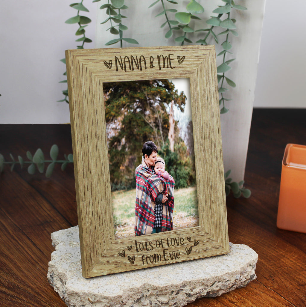 Personalised 'Grandma & Me' Wooden Photo Frame