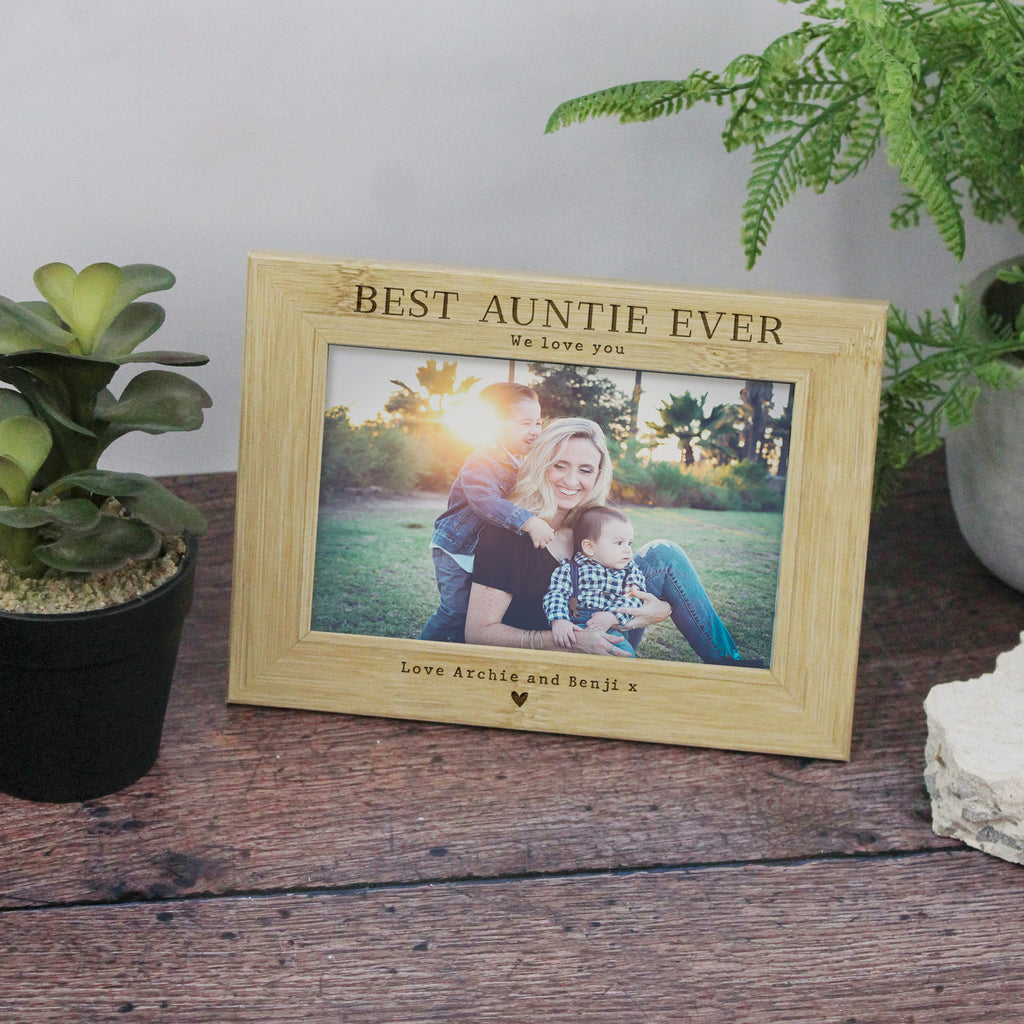 Personalised 'World's Best Auntie' Wooden Photo Frame