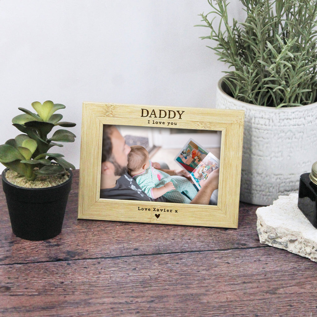 Personalised Daddy I Love You Wooden Photo Frame