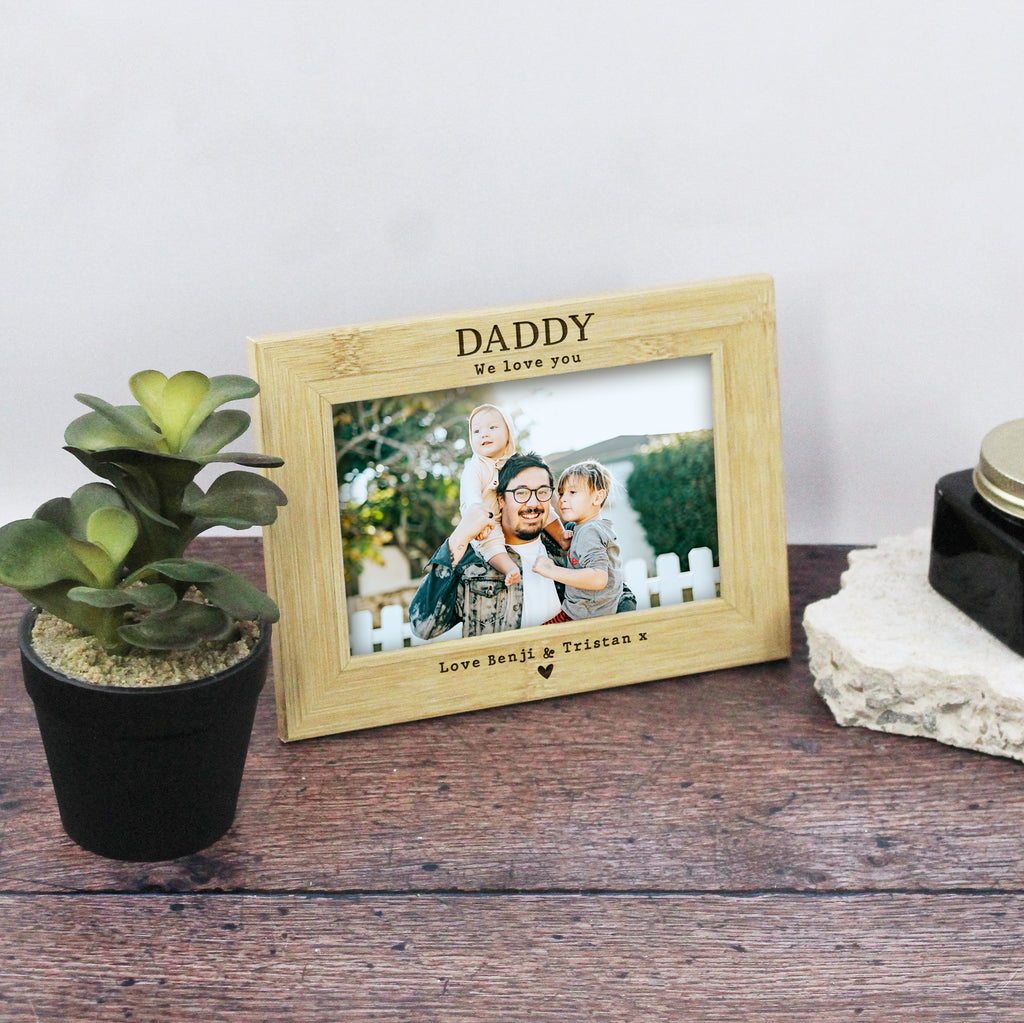 Personalised Daddy I Love You Wooden Photo Frame