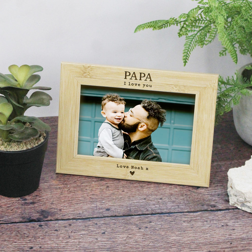 Personalised Daddy I Love You Wooden Photo Frame