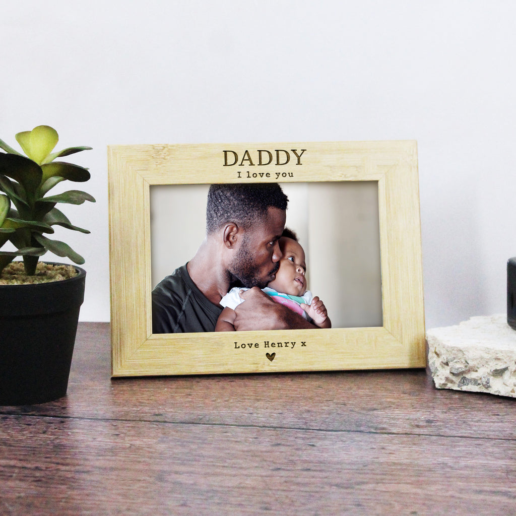 Personalised Daddy I Love You Wooden Photo Frame