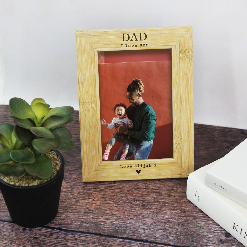 Personalised Daddy I Love You Wooden Photo Frame