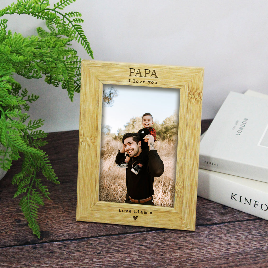 Personalised Daddy I Love You Wooden Photo Frame