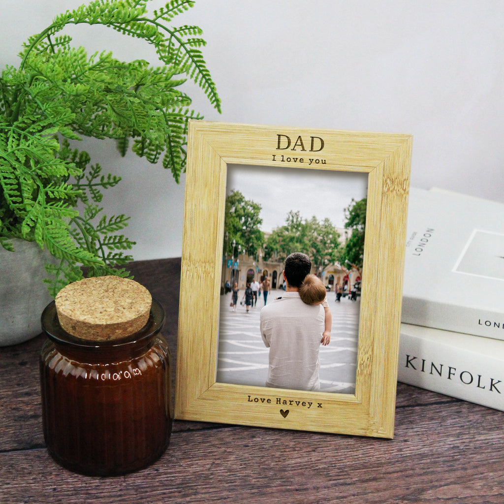 Personalised Daddy I Love You Wooden Photo Frame