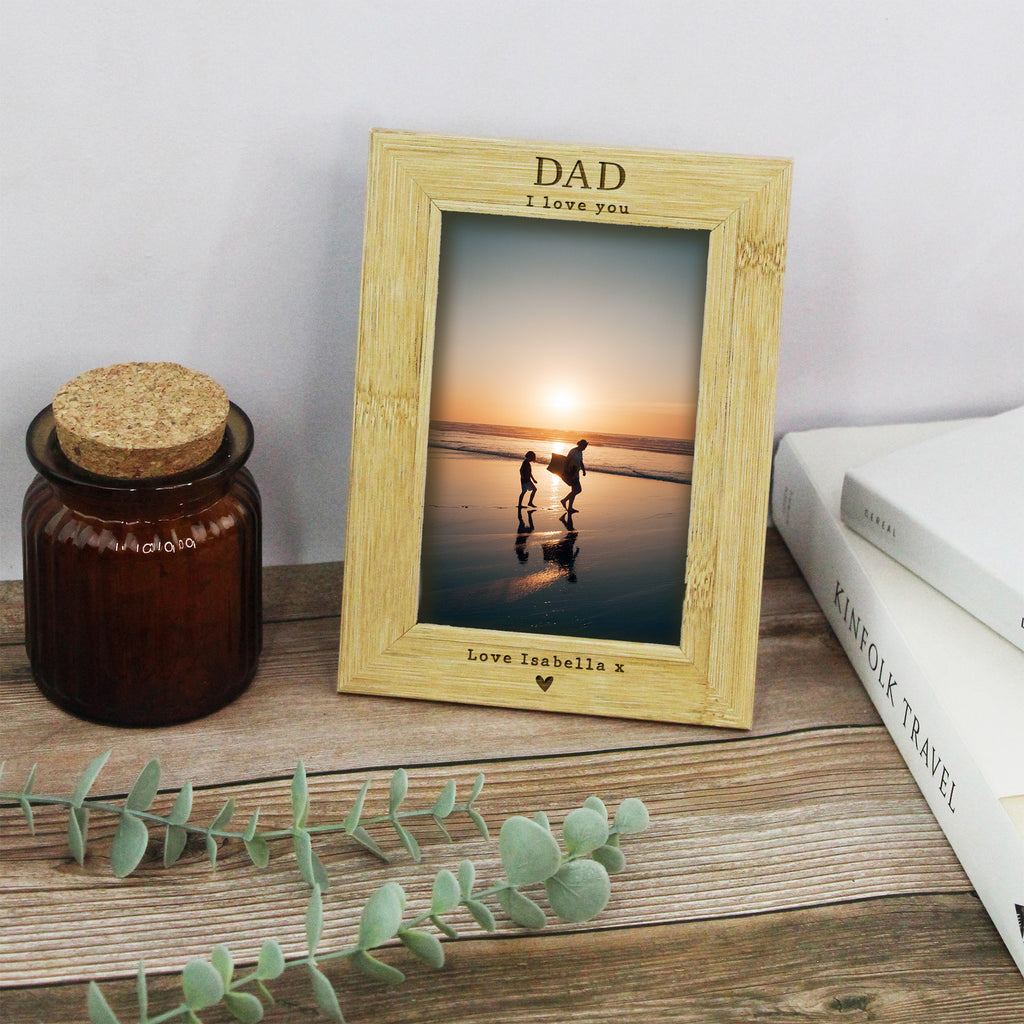 Personalised Daddy I Love You Wooden Photo Frame