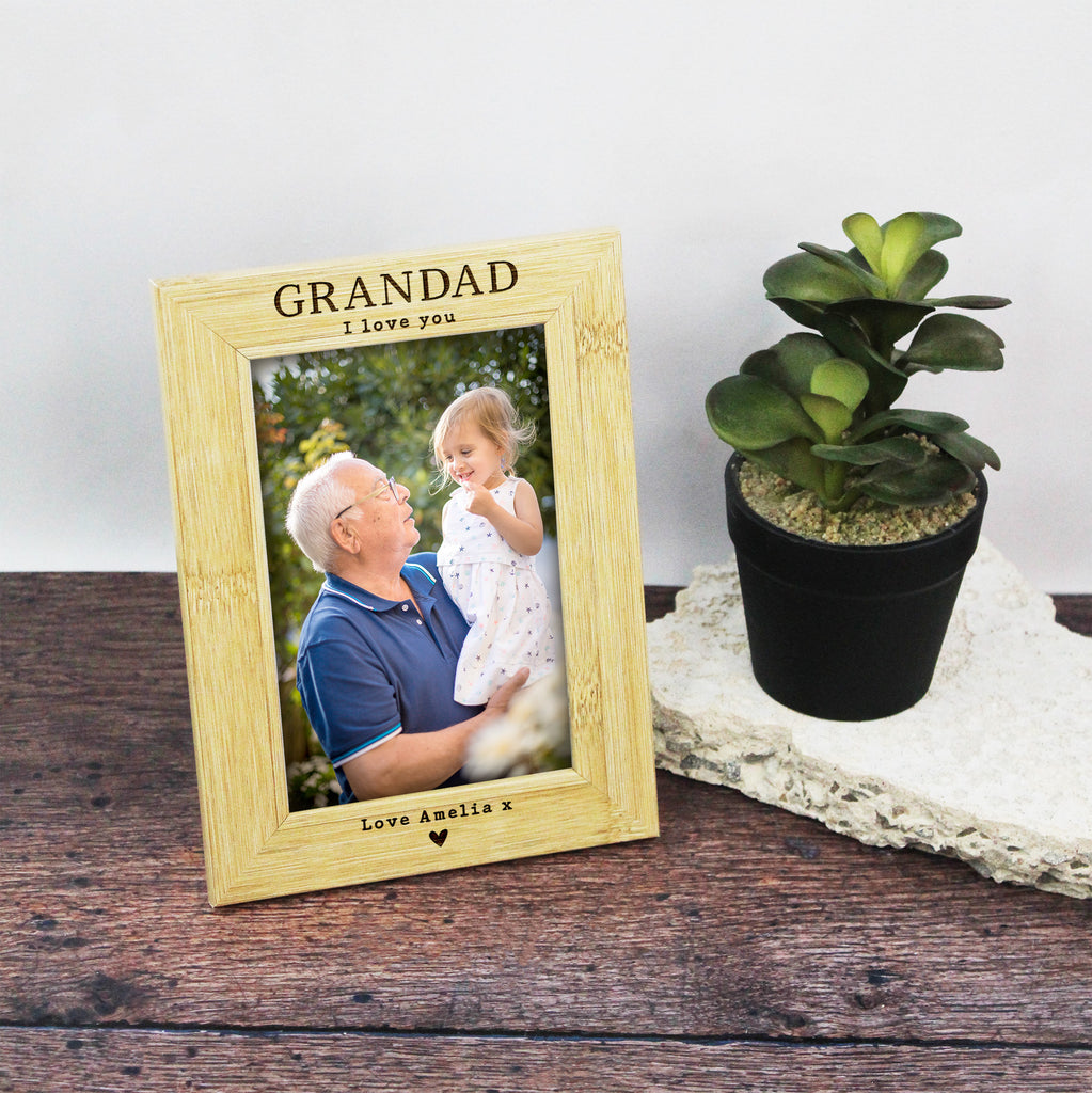 Personalised Wooden 'Grandad I Love You' Photo Frame