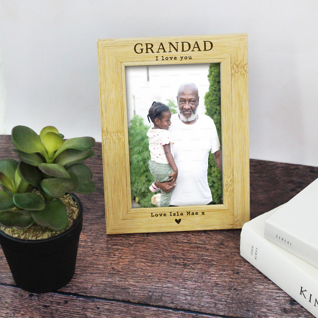 Personalised Wooden 'Grandad I Love You' Photo Frame