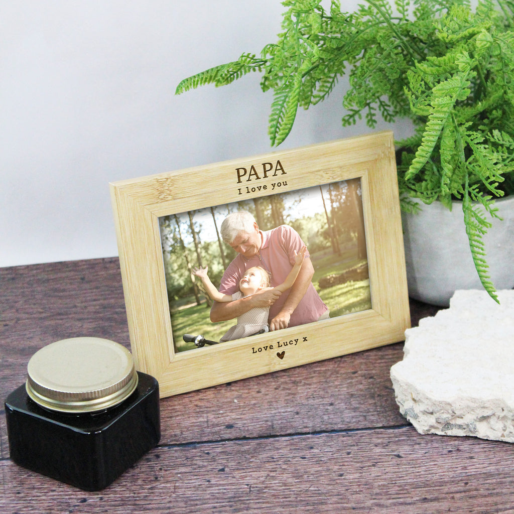 Personalised Wooden 'Grandad I Love You' Photo Frame