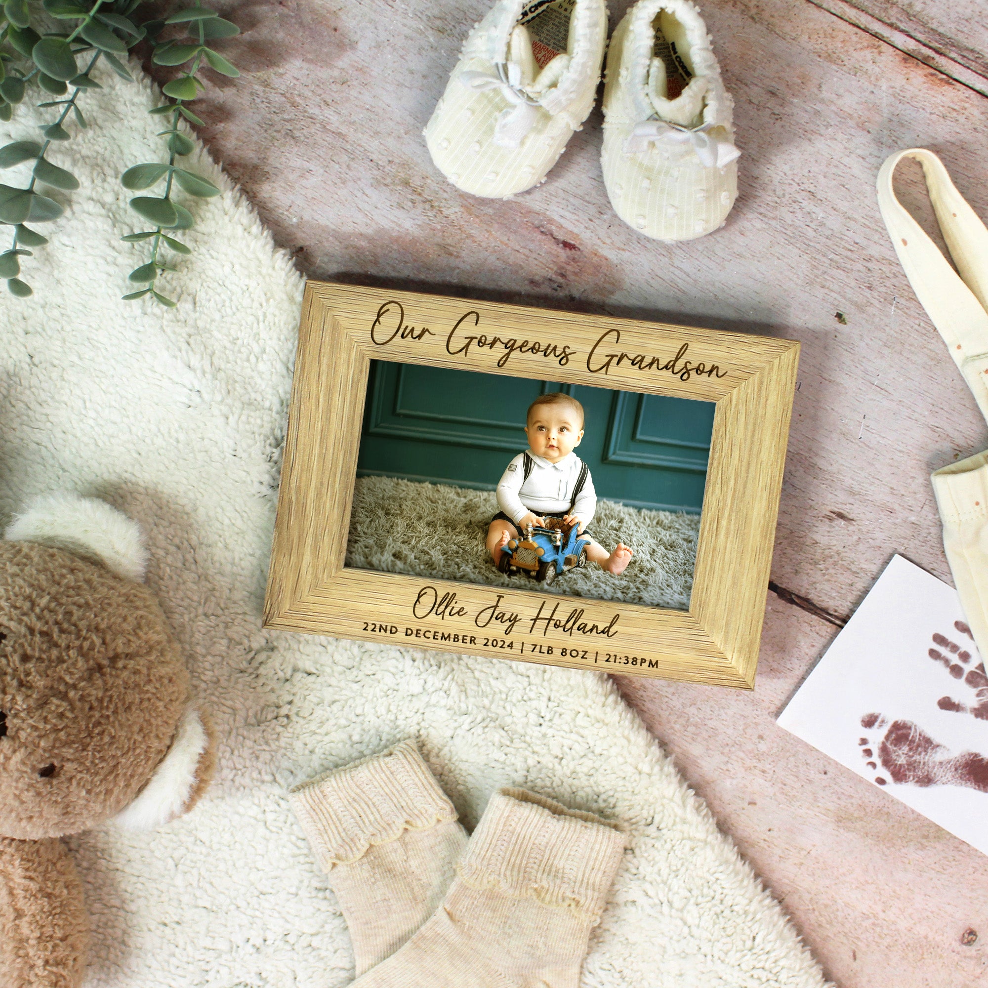 Personalised Wooden Grandson Photo Frame - Perfect Gift for Baby Photos ...
