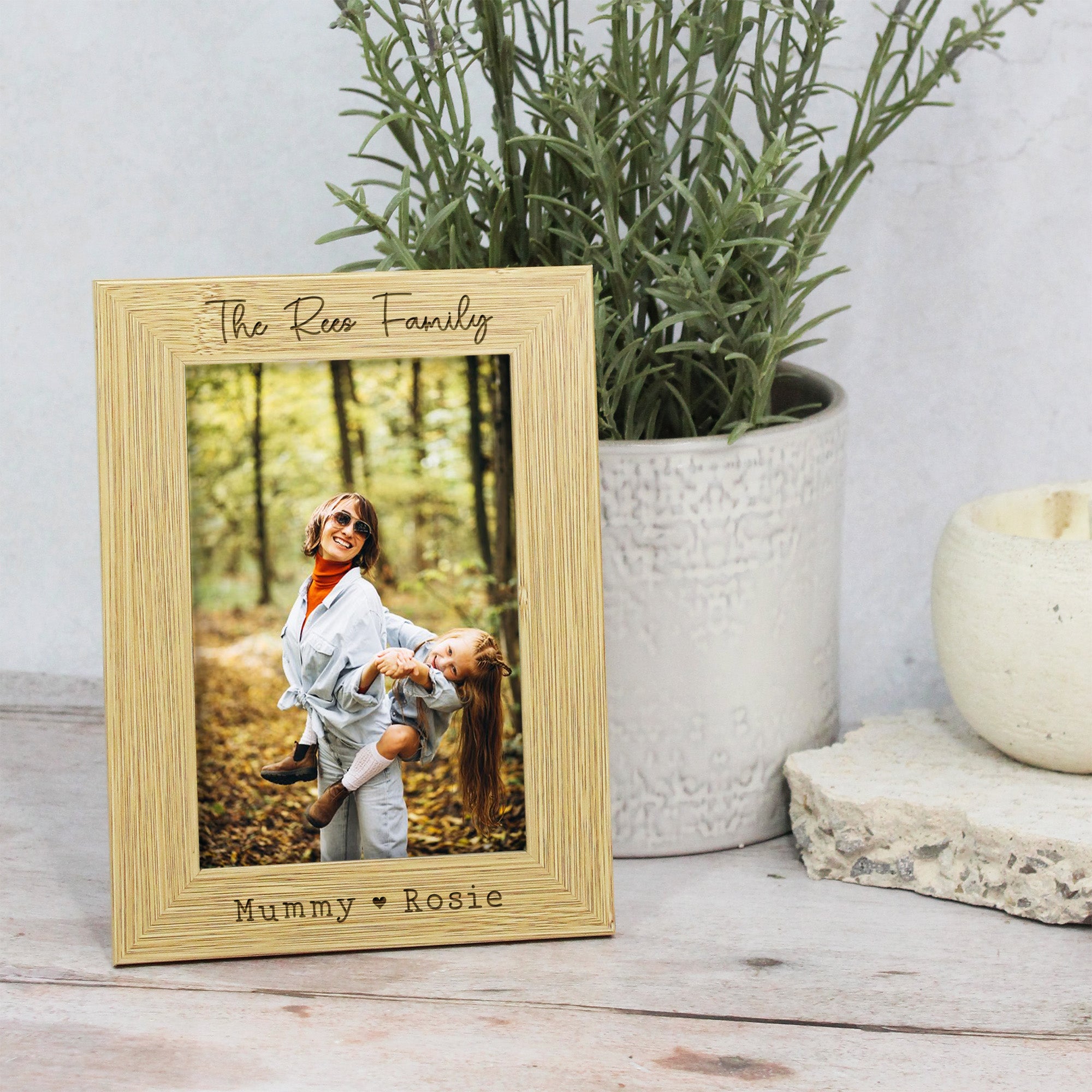 Personalised 'Our Family' Wooden Photo Frame - Unique Custom Name ...