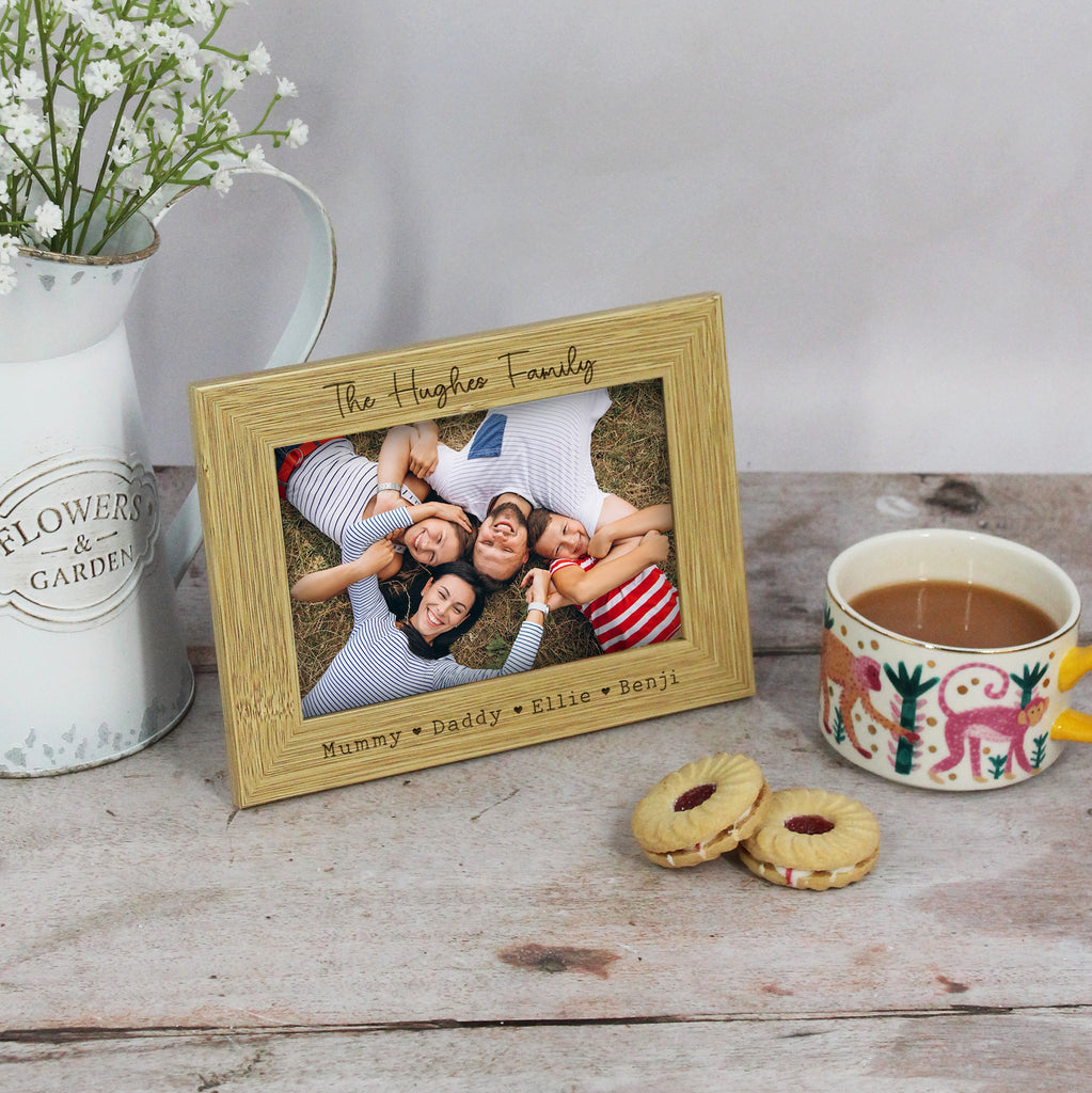 Photo Frame Personalised with Family Name & Family Members Names