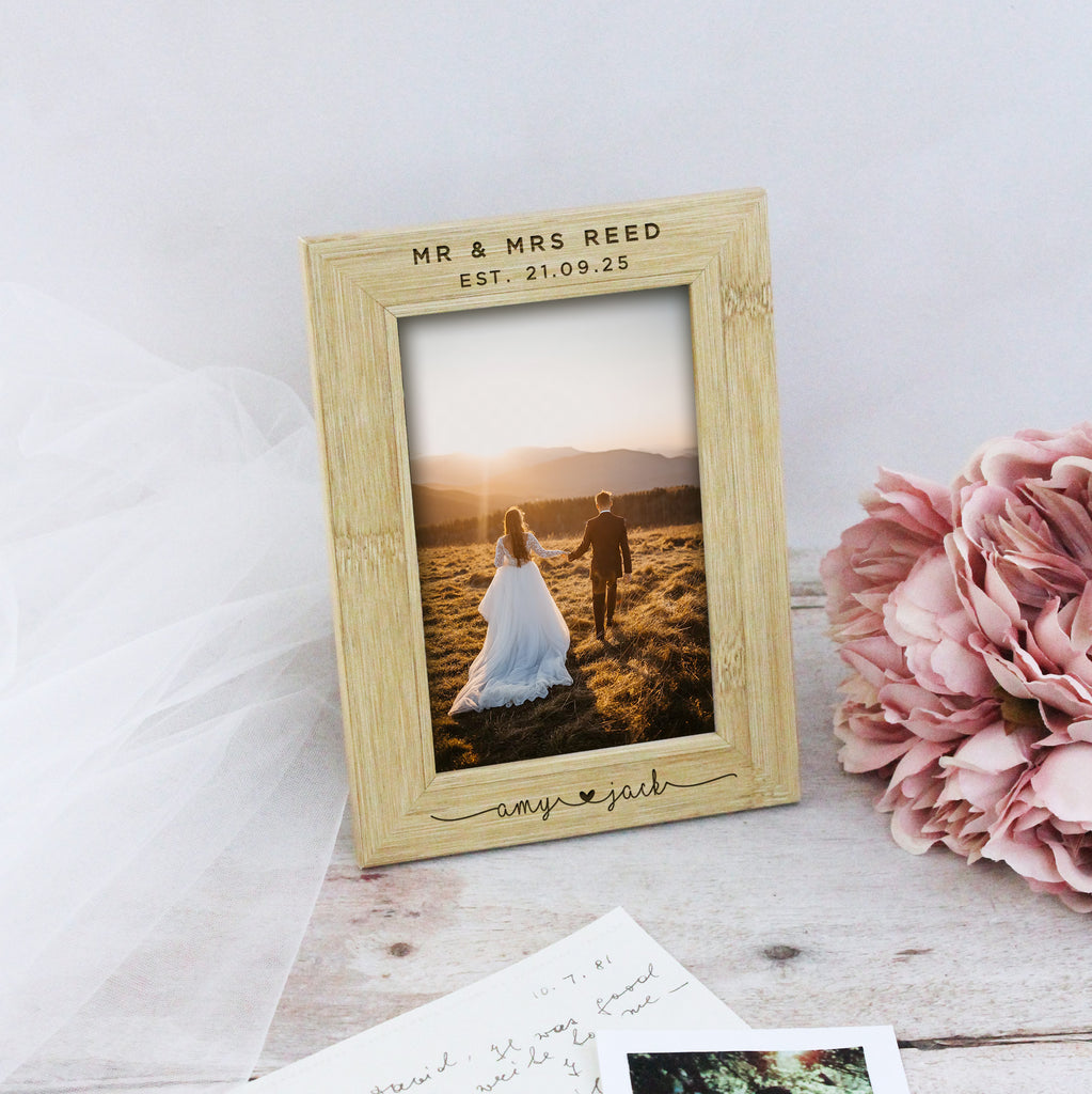 Mr & Mrs Wooden Photo Frame