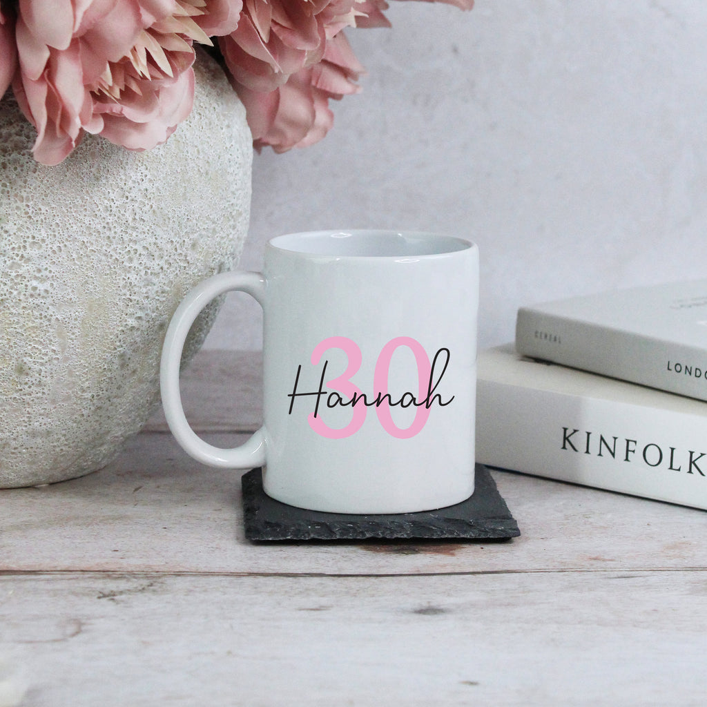 Personalised 30th Birthday Mug & Coaster Set