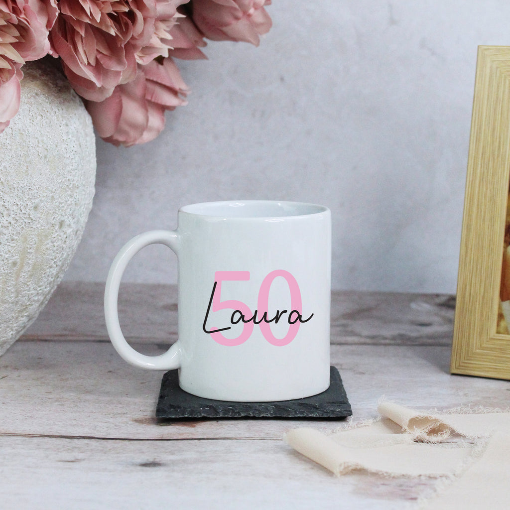 Personalised 50th Birthday Mug & Coaster Set