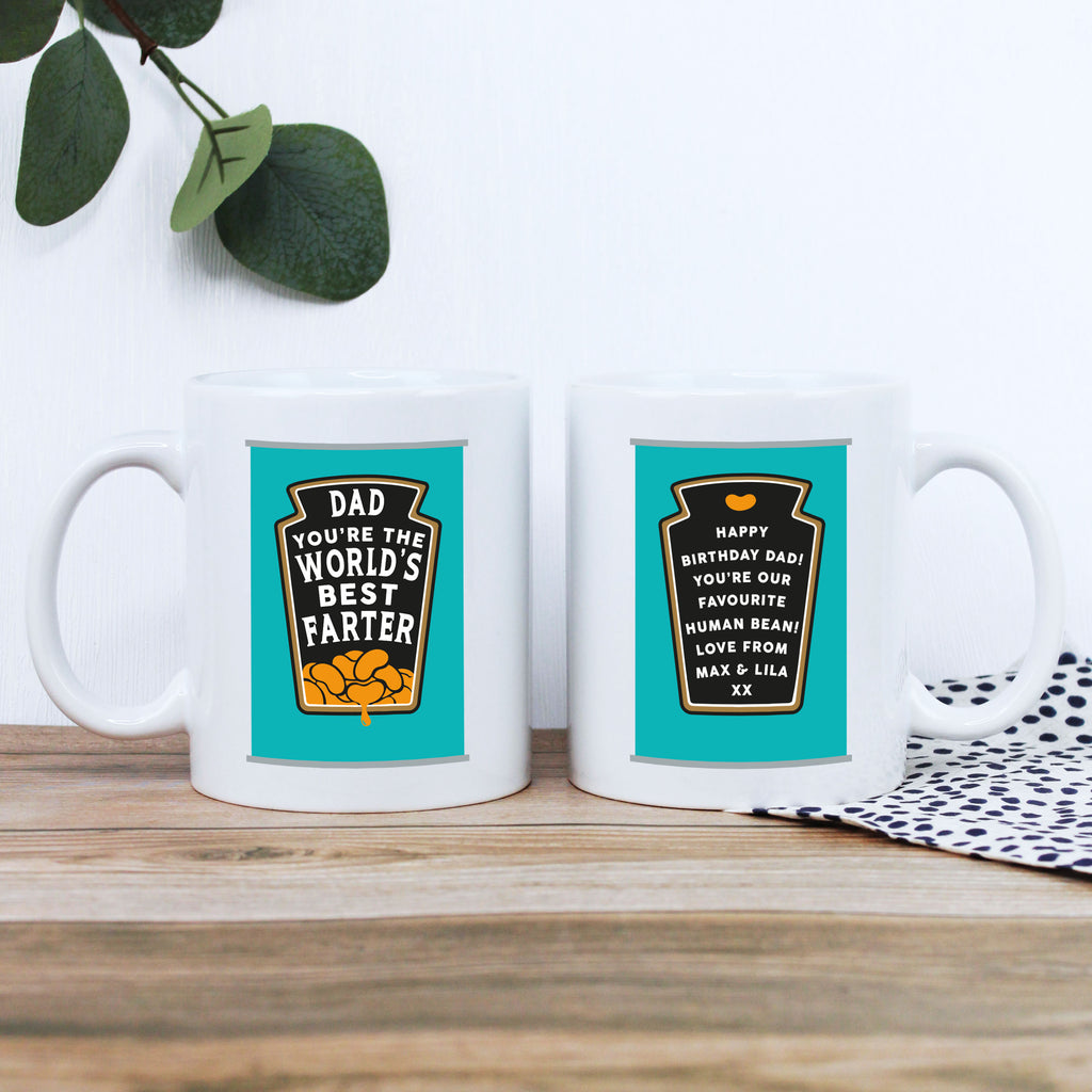 Personalised 'Dad You're The World's Best Farter' Coffee Mug with Coaster Option