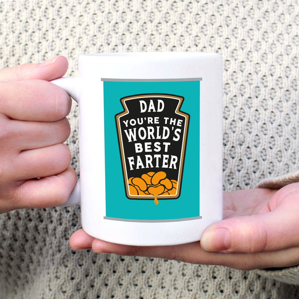 Personalised 'Dad You're The World's Best Farter' Coffee Mug with Coaster Option
