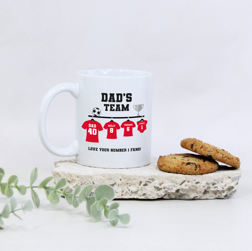 Personalised 'Dad’s Team' Football Mug