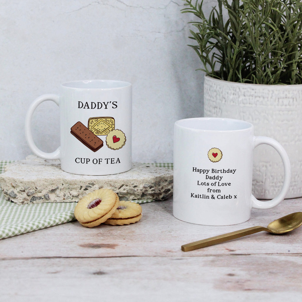 Personalised Dad’s Tea & Biscuits Board & Mug Set