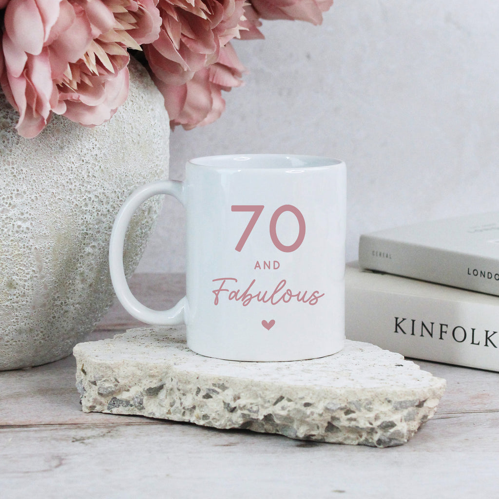 Personalised 70 & Fabulous Printed Coffee Mug