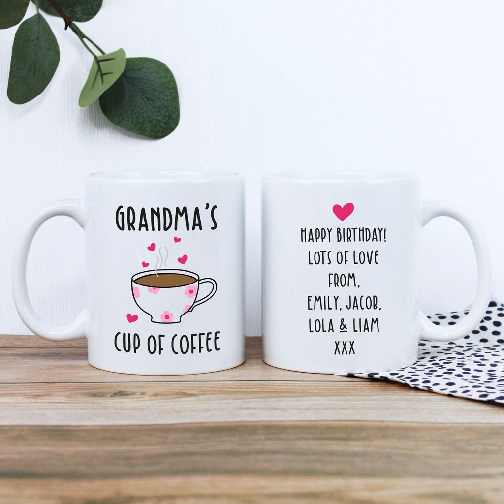 Personalised Grandma's Coffee & Biscuits Board with Mug Option