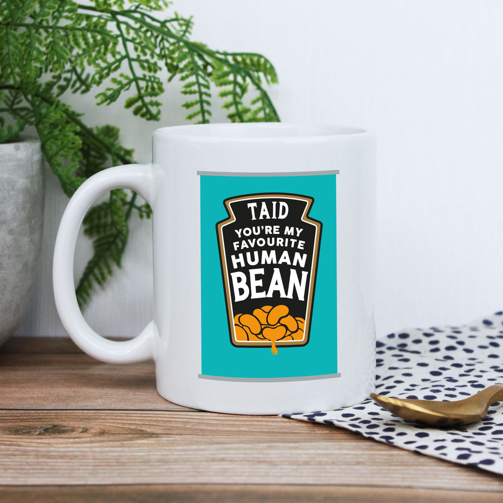 Personalised 'Dad You're My Favourite Human Bean' Coffee Mug with Coaster Option