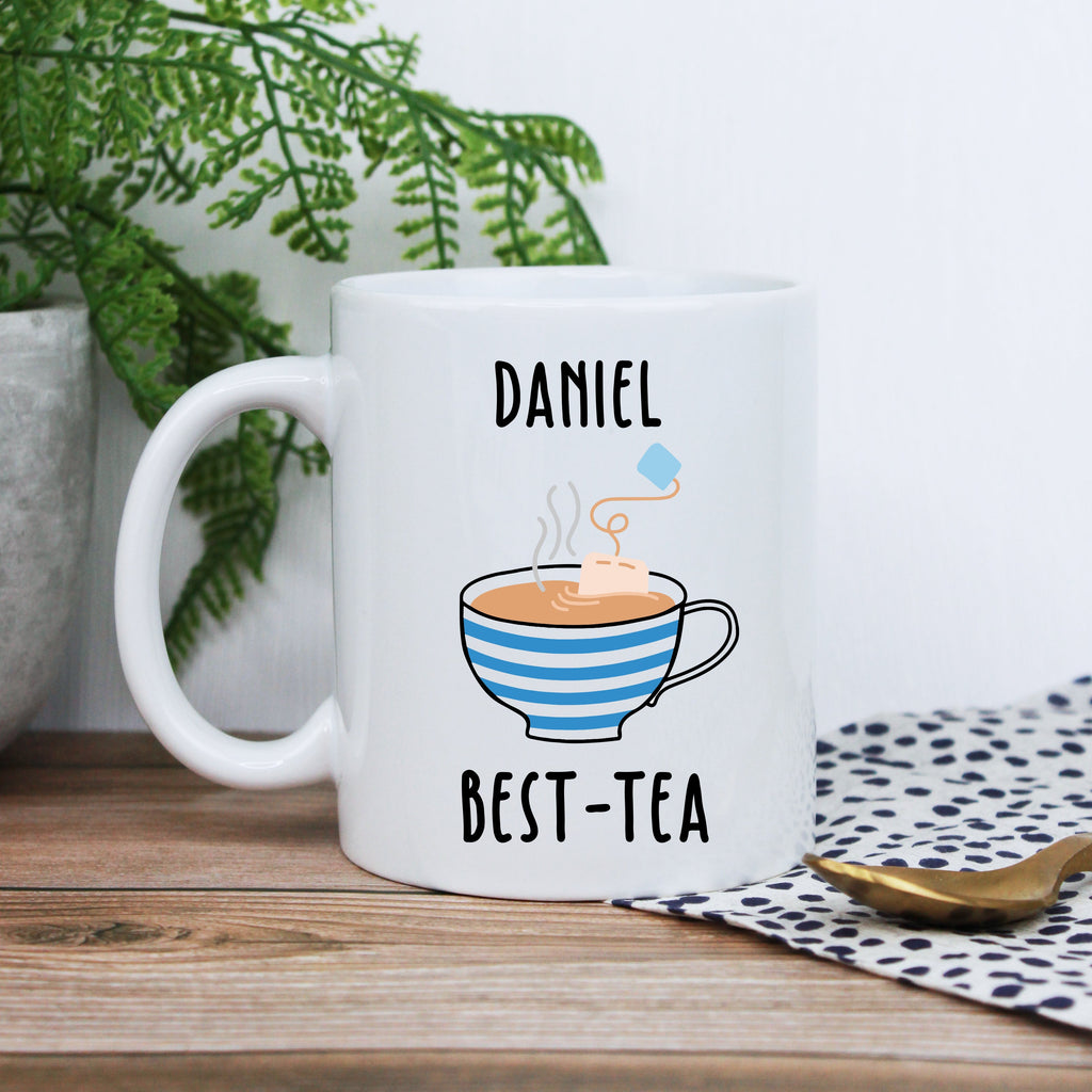 Personalised 'BEST-TEA' Tea & Biscuit Board with Coffee Mug Option - Any Name