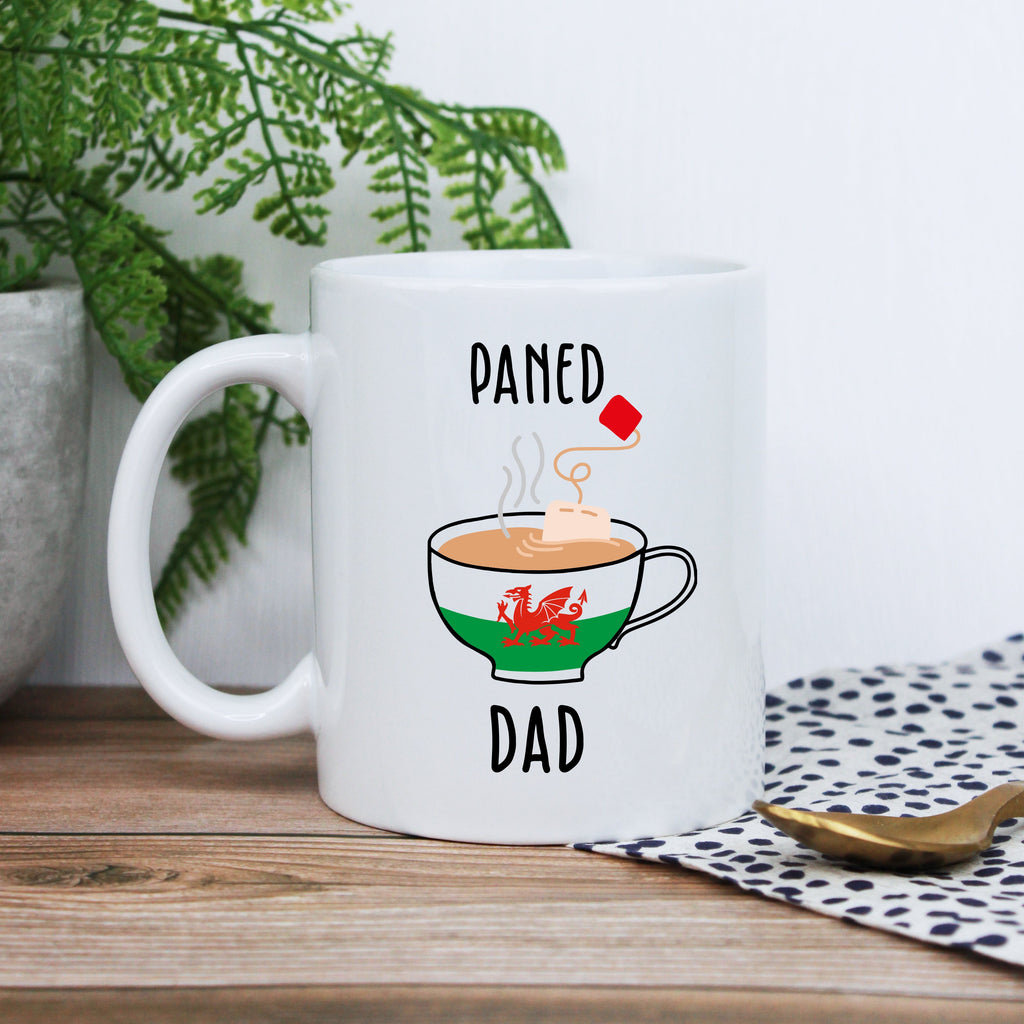 Personalised Taid Paned A Bisgedi Board with Coffee Mug Option - Welsh Grandad