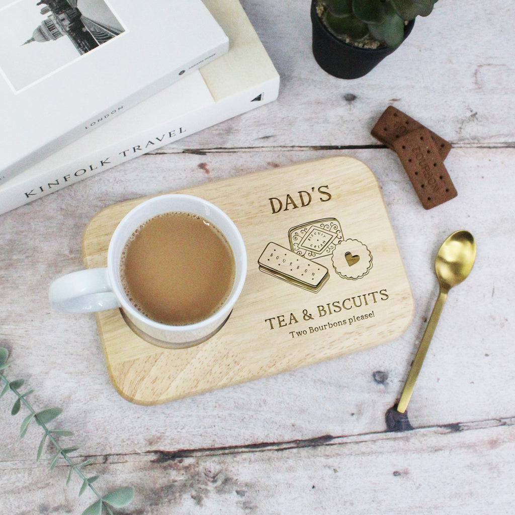 Personalised Dad’s Tea & Biscuits Board & Mug Set