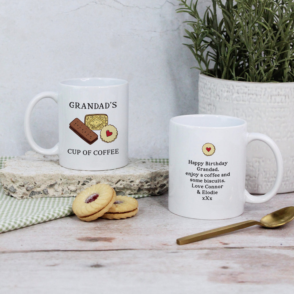 Personalised 'Grandad's Cup of Coffee' Biscuits Mug