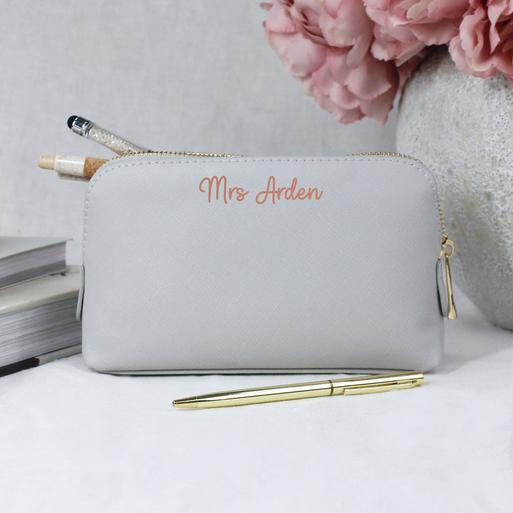 Personalised Medium PU Leather Teacher Pencil Case