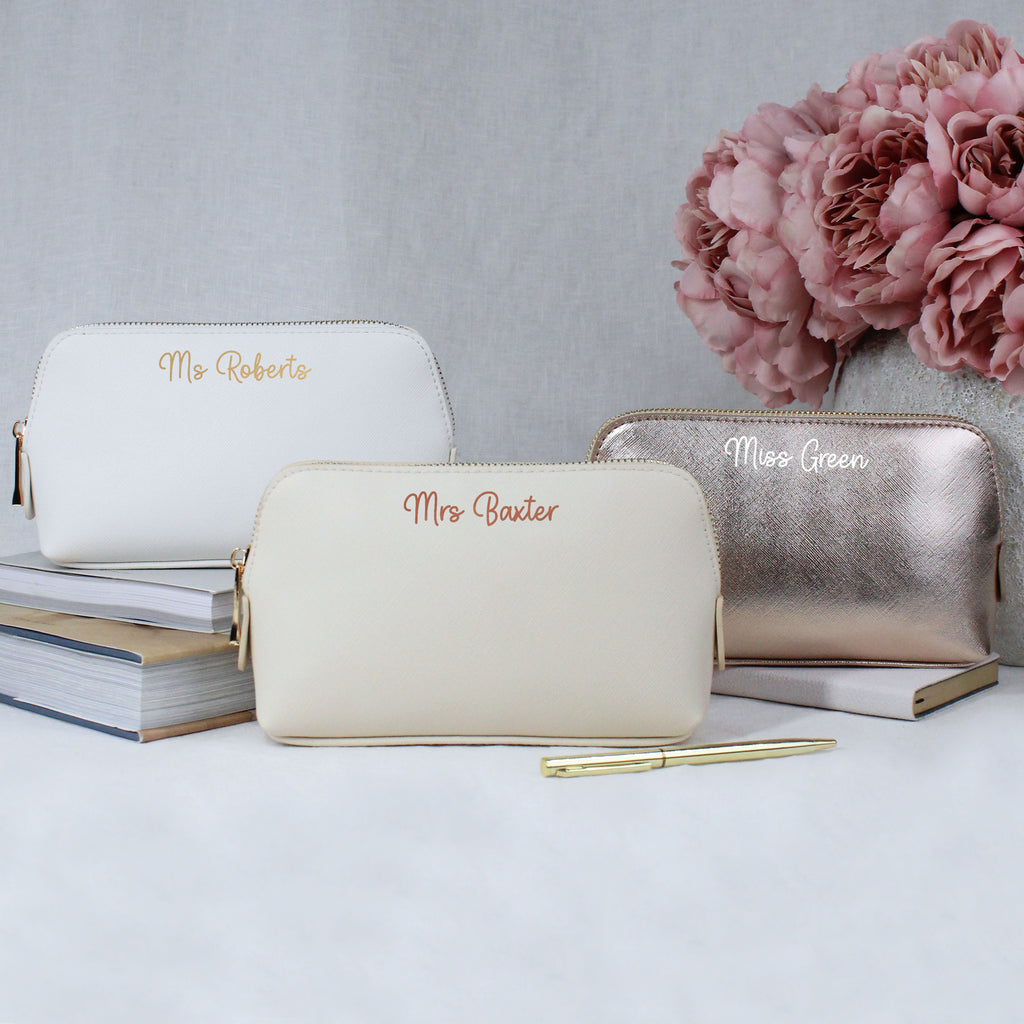 Personalised Medium PU Leather Teacher Pencil Case