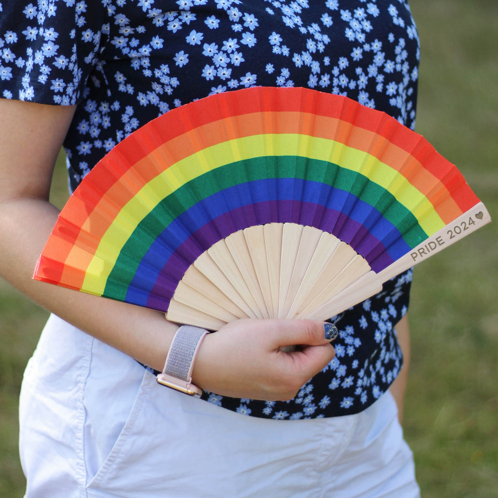 Rainbow 'Pride 2024' Wooden Hand Fan