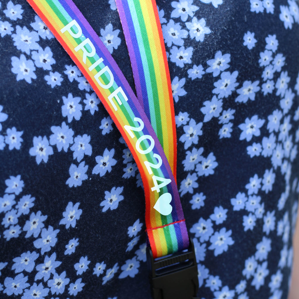 Rainbow 'Pride 2024' Lanyard with Metal Hook