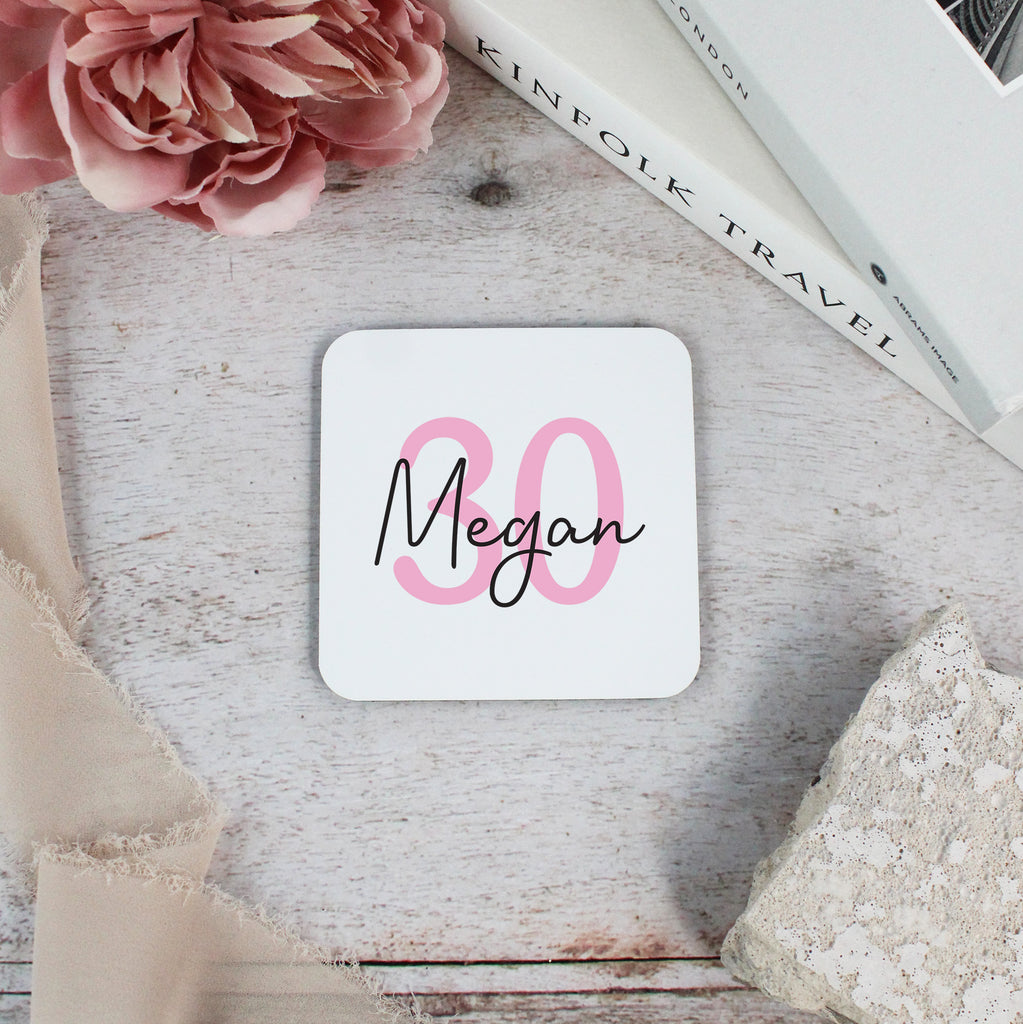 Personalised 30th Birthday Mug & Coaster Set