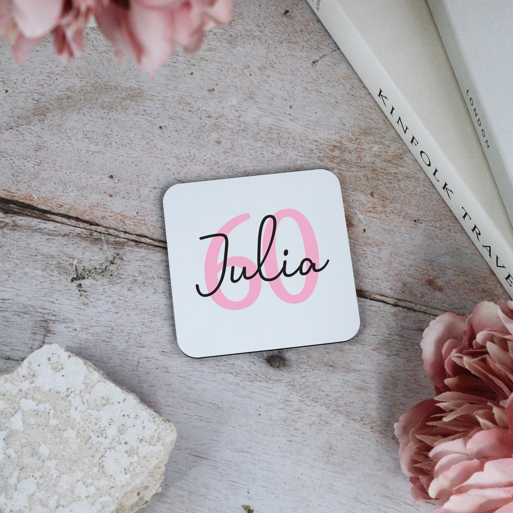 Personalised 60th Birthday Mug & Coaster Set