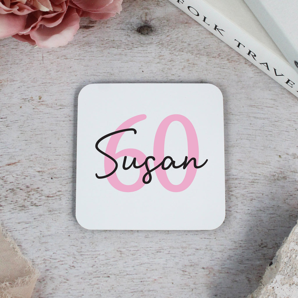 Personalised 60th Birthday Mug & Coaster Set