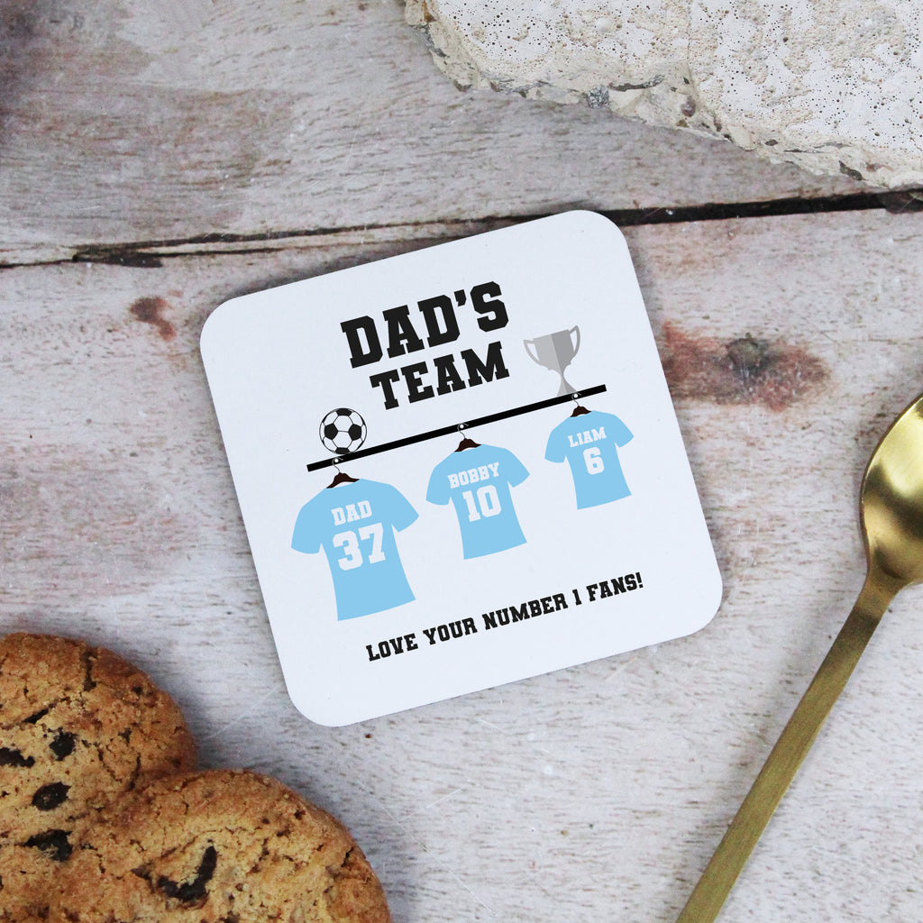 Personalised Dad’s Team Football Coaster